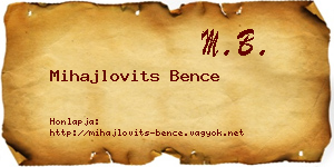 Mihajlovits Bence névjegykártya